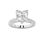1.94 ctw Heart Lab-Grown Diamond Twisted Band Engagement Ring in 14K White Gold for Women | Colorless E, VS1 Clarity, IGI Certified 1.50 ct Center Diamond