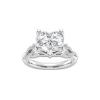 3.60 ctw Heart Lab-Grown Diamond Side Stone Engagement Ring in Platinum for Women | Colorless D, VVS1 Clarity, IGI Certified 3.00 ct Center Diamond