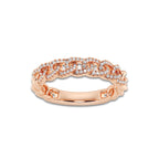 Encore 1/4 ctw Round Lab Grown Diamond Curb Link Stackable Ring 14K Rose Gold, DE, VS1