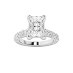 1.94 ctw Radiant Lab-Grown Diamond Twisted Band Engagement Ring in Platinum for Women | Colorless D, VVS1 Clarity, IGI Certified 1.50 ct Center Diamond