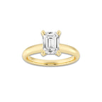 1.50 ctw Emerald Lab-Grown Diamond Minimalist Engagement Ring in 14K Yellow Gold for Women | E Color, VS1 Clarity, IGI Certified