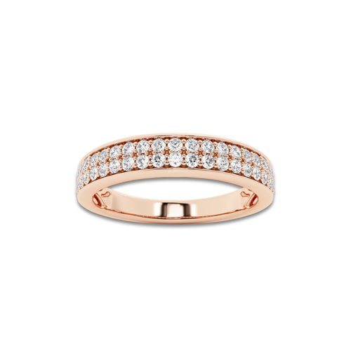 Bonnie 3/8 ctw Round Lab Grown Diamond Double Row Wedding Band 14K Rose Gold, DE, VS1