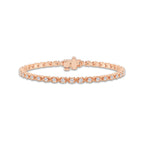 1 ctw Round Lab Grown Diamond Beveled X Tennis Bracelet - 6 Inches 14K Rose Gold, DE, VS1