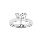 2.00 ctw Heart Lab-Grown Diamond Minimalist Engagement Ring in Platinum for Women | E Color, VS1 Clarity, IGI Certified