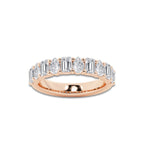 Janine 1 1/2 ctw Emerald and Pear Lab Grown Diamond Ten Stone Alternating Anniversary Band 14K Rose Gold, DE, VS1