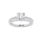 1.54 ctw Asscher Lab-Grown Diamond Side Stone Engagement Ring in Platinum for Women | Colorless D, VVS1 Clarity, IGI Certified 1.00 Ct Center Diamond