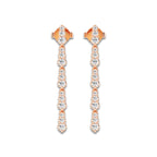 1/2 ctw Round Lab Grown Diamond Graduated Dangle Earrings 18K Rose Gold, DE, VS1