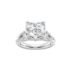 8.61 ctw Heart Lab-Grown Diamond Side Stone Engagement Ring in 14K White Gold for Women | Colorless D, VVS1 Clarity, IGI Certified 8.00 ct Center Diamond
