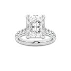 7.55 ctw Radiant Lab-Grown Diamond Pave Engagement Ring in 14K White Gold for Women | E Color, VS1 Clarity, IGI Certified 7.00 ct Center Diamond