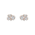 1 ctw Mosaic Framed Abstract Earrings 14K Rose Gold, DE, VS1