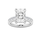 8.66 ctw Radiant Lab-Grown Diamond Side Stone Engagement Ring in 14K White Gold for Women | Colorless E, VS1 Clarity, IGI Certified 8.00 Ct Center Diamond