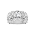 8 ctw Asscher Lab Grown Diamond Multi-Row Band Platinum, E, VS1