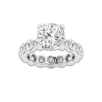 6 7/8 ctw Cushion Lab Grown Diamond Hidden Halo Eternity Engagement Ring Platinum, D, VVS | 3 ct Center