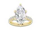 6.55 ctw Marquise Lab-Grown Diamond Pave Engagement Ring in 14K Yellow Gold for Women | E Color, VS1 Clarity, IGI Certified 6.00 ct Center Diamond