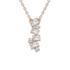 1/2 ctw Emerald and Round Lab Grown Diamond Cascade Pendant 14K Rose Gold, DE, VS1