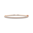 näas Bombë 1 ctw Round Lab Grown Diamond Pave Bangle Bracelet 14K Rose Gold 6 Inches 14K Rose Gold, DE, VS1