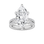 9.22 ctw Marquise Lab-Grown Diamond Double Row Diamond Engagement Ring in Platinum for Women | Colorless E, VS1 Clarity, IGI Certified 8.00 ct Center Diamond