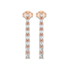 2 ctw Emerald Lab Grown Diamond Graduated Dangle Earrings 18K Rose Gold, DE, VS1