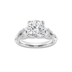 3.10 ctw Cushion Lab-Grown Diamond Side Stone Engagement Ring in Platinum for Women | Colorless D, VVS1 Clarity, IGI Certified 2.50 ct Center Diamond