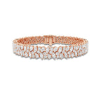 9 2/5 ctw Round, Pear, Marquise Lab Grown Diamond Alternating Bracelet - 6 Inches 18K Rose Gold, DE, VS1