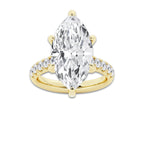 8.55 ctw Marquise Lab-Grown Diamond Pave Engagement Ring in 14K Yellow Gold for Women | E Color, VS1 Clarity, IGI Certified 8.00 ct Center Diamond