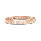 4 1/6 ctw Emerald Lab Grown Diamond Bangle Bracelet - 7 Inches 14K Rose Gold, DE, VS1
