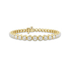 7 ctw Round Lab Grown Diamond Four-Prong Tennis Bracelet - 7 Inches 14K Yellow Gold, DE, VS1