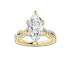 1.75 ctw Marquise Lab-Grown Diamond Twisted Shank Engagement Ring in 14K Yellow Gold for Women | E Color, VS1 Clarity, IGI Certified 1.50 ct Center Diamond