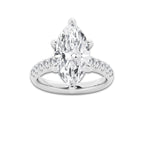 5.43 ctw Marquise Lab-Grown Diamond Pave Engagement Ring in Platinum for Women | E Color, VS1 Clarity, IGI Certified 5.00 ct Center Diamond