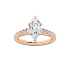 1.39 ctw Marquise Lab-Grown Diamond Pave Engagement Ring in 14K Rose Gold for Women | E Color, VS1 Clarity, IGI Certified 1.00 ct Center Diamond