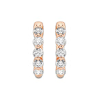 7/8 ctw Round Lab Grown Diamond Floating Hoop Earrings 14K Rose Gold, DE, VS1