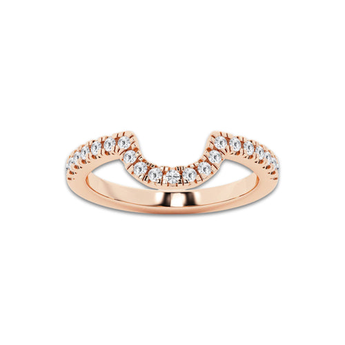 Shye 1/3 ctw Round Lab Grown Diamond Prong Set Wedding Band 18K Rose Gold, DE, VS1