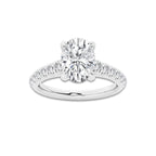 1.91 ctw Oval Lab-Grown Diamond Pave Engagement Ring in Platinum for Women | D Color, VVS1 Clarity, IGI Certified 1.50 ct Center Diamond