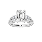 2.62 ctw Emerald Lab-Grown Diamond Side Stone Engagement Ring in Platinum for Women | Colorless D, VVS1 Clarity, IGI Certified 2.00 ct Center Diamond