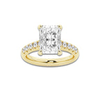 4.43 ctw Radiant Lab-Grown Diamond Pave Engagement Ring in 14K Yellow Gold for Women | D Color, VVS1 Clarity, IGI Certified 4.00 ct Center Diamond