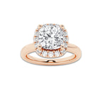 Horizon 1 3/4 ctw Cushion Lab Grown Diamond Classic Solitaire Halo Engagement Ring 14K Rose Gold, D, VVS | IGI Certified, 1 1/2 ct Center