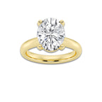 5.00 ctw Oval Lab-Grown Diamond Minimalist Engagement Ring in 14K Yellow Gold for Women | E Color, VS1 Clarity, IGI Certified