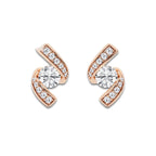 1 1/4 ctw Curve Wave Earrings 14K Rose Gold, DE, VS1