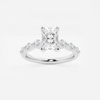 1.16 ctw Radiant Lab-Grown Diamond Marquise Side Stone Engagement Ring in Platinum for Women | Colorless E, VS1 Clarity, IGI Certified 0.75 ct Center Diamond