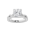 1.75 ctw Cushion Lab-Grown Diamond Twisted Shank Engagement Ring in Platinum for Women | E Color, VS1 Clarity, IGI Certified 1.50 ct Center Diamond