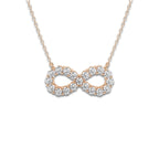 1 ctw Round Lab Grown Diamond Infinity Pendant with Adjustable Chain 14K Rose Gold, DE, VS1