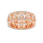1/2 ctw Princess Cut Lab Grown Diamond Modern Wedding Band 14K Rose Gold, DE, VS1