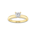 1.00 ctw Princess Lab-Grown Diamond Minimalist Engagement Ring in 14K Yellow Gold for Women | D Color, VVS1 Clarity, IGI Certified