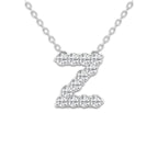 2/5 ctw Round Lab Grown Diamond Initial Z Personalized Pendant 14K White Gold, DE, VS1
