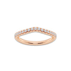 Meda 1/4 ctw Round Lab Grown Diamond Contour Wedding Band 14K Rose Gold, DE, VS1