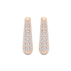 1/2 ctw Round Lab Grown Diamond Tapered Petite Hoop Earrings 14K Rose Gold, DE, VS1