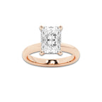 5.00 ctw Radiant Lab-Grown Diamond Minimalist Engagement Ring in 14K Rose Gold for Women | D Color, VVS1 Clarity, IGI Certified