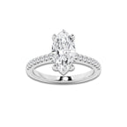 2.24 ctw Marquise Lab-Grown Diamond Hidden Halo Side Stone Engagement Ring in Platinum for Women | Colorless D, VVS1 Clarity, IGI Certified 2.00 ct Center Diamond