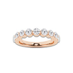 Jean 1 ctw Round Lab Grown Diamond Floating Wedding Band 14K Rose Gold, DE, VS1