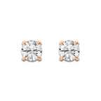 3 ctw Round Lab Grown Diamond Hidden Halo Basket Stud Earrings 14K Rose Gold, H, SI1